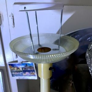 Retro vintage plastic metal and glass patented lamp no shade
